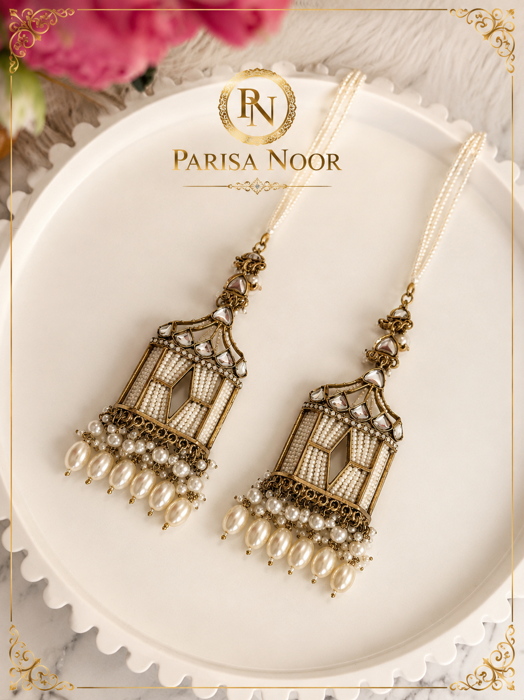 Nayara Designer Pearl Jhumki Earrings with Sahara