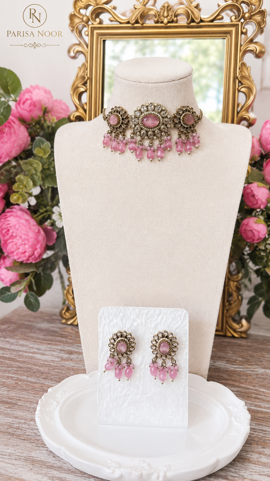 Radhika Pink Kundan Choker Set