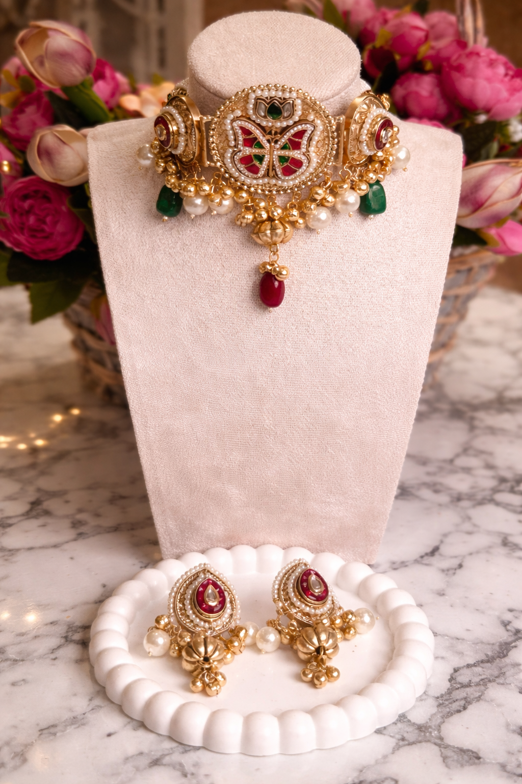 Noor Butterfly Kashmiri Ghungru Choker