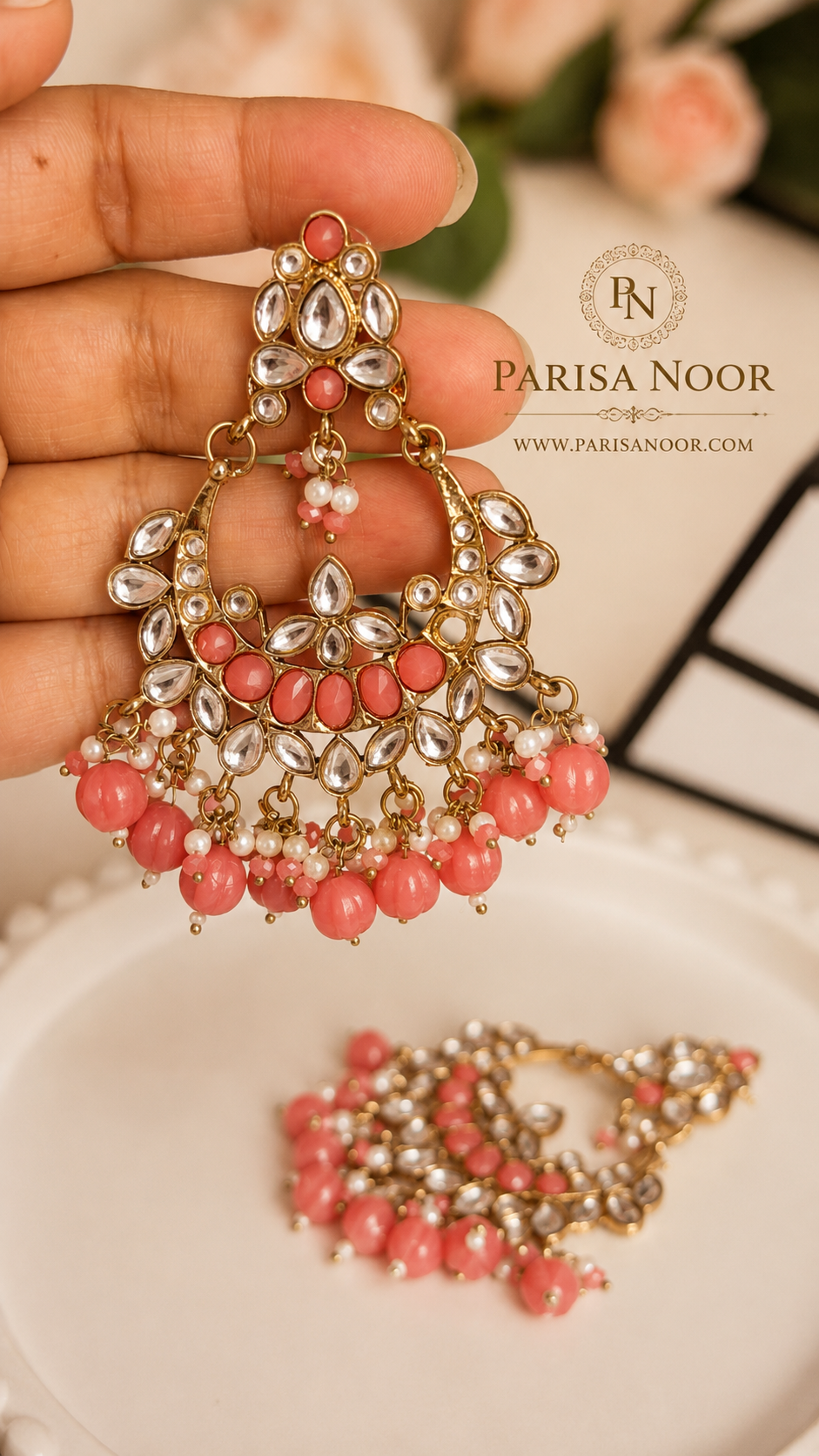 Rosalie Kundan Statement Earrings – Clearance Sale