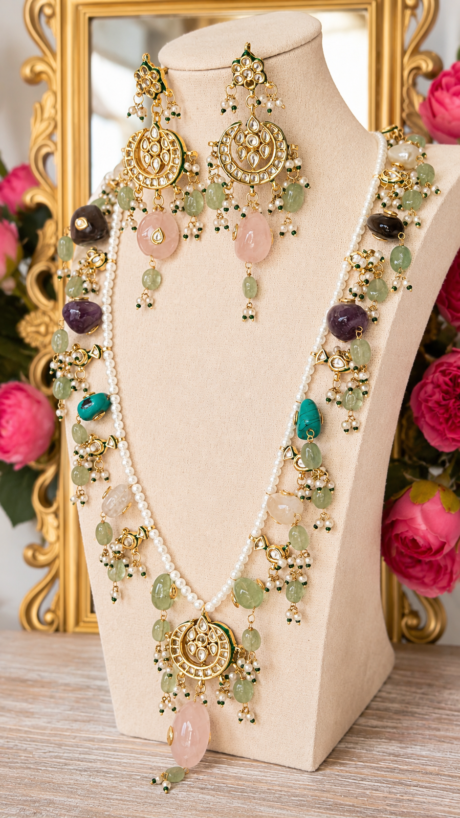Noor-E-Basanti Designer Long Mala Set
