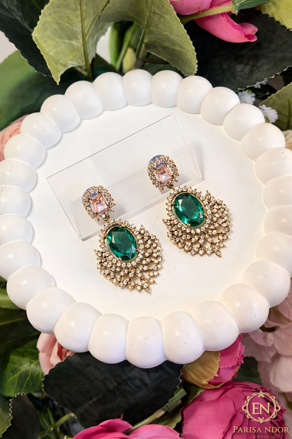 Araya American Diamond Semi Long Necklace Set