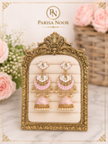 Meherza Baby Pink Meenakari Jhumki Earrings