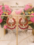Roshni Ruby Crystal Chandbali Earrings