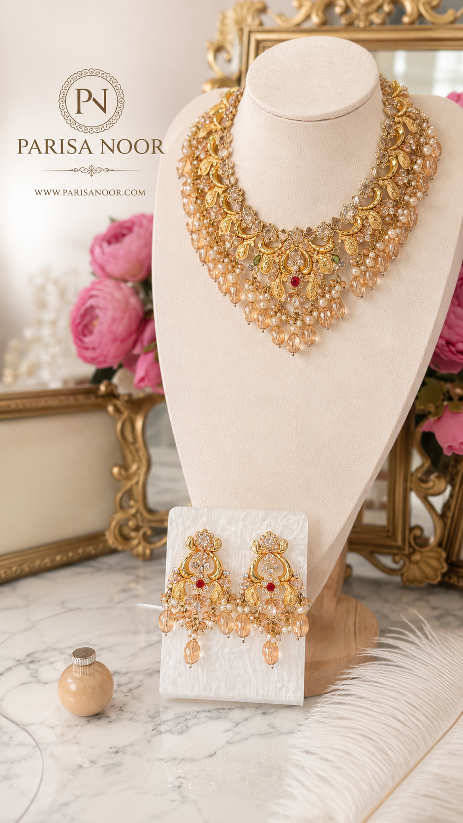Ela Blush Pearl Necklace Set – Clearance Sale