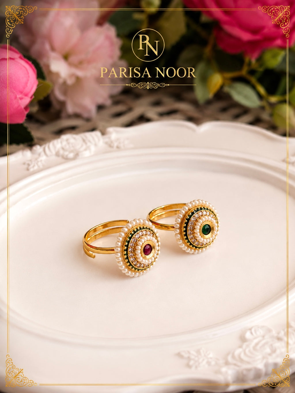 Raya Delicate Pearl Ring Adjustable