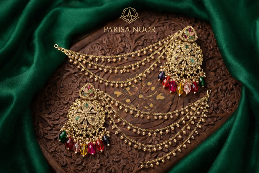 Multi Bahubali Chandbali with chain