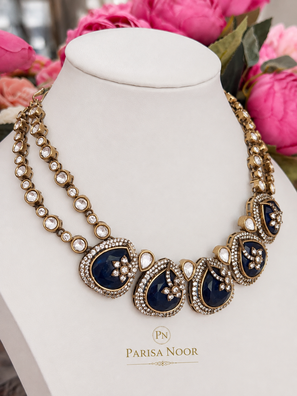 Nilaya Royal Blue Kundan Necklace Set