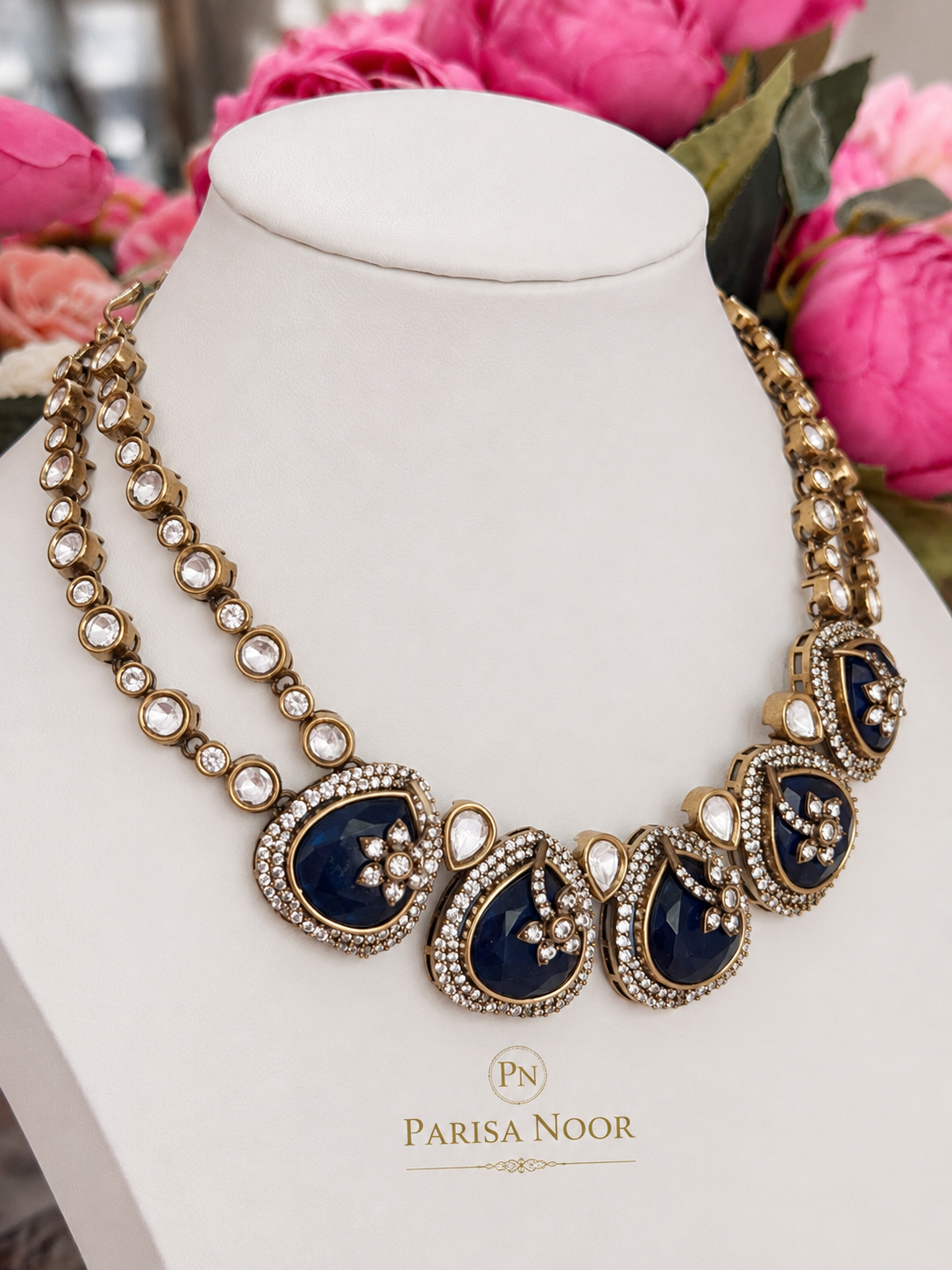 Nilaya Royal Blue Kundan Necklace Set