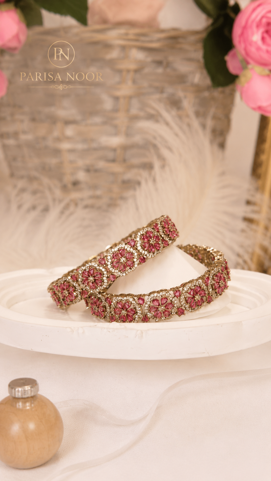Arezia Premium Victorian AD Wine Red Bangles