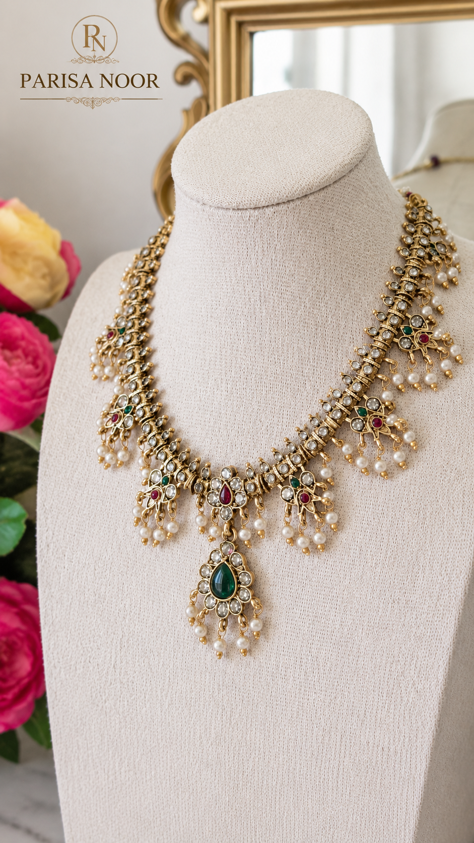 Rashmika Bollywood Pearl Necklace Set