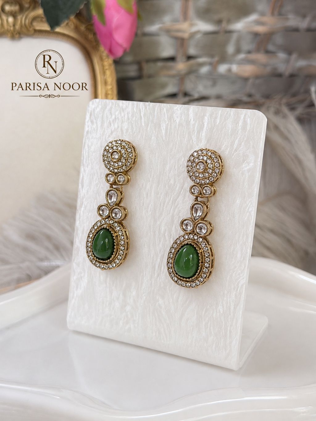 Ehsaas Polki Kundan Green Necklace Set