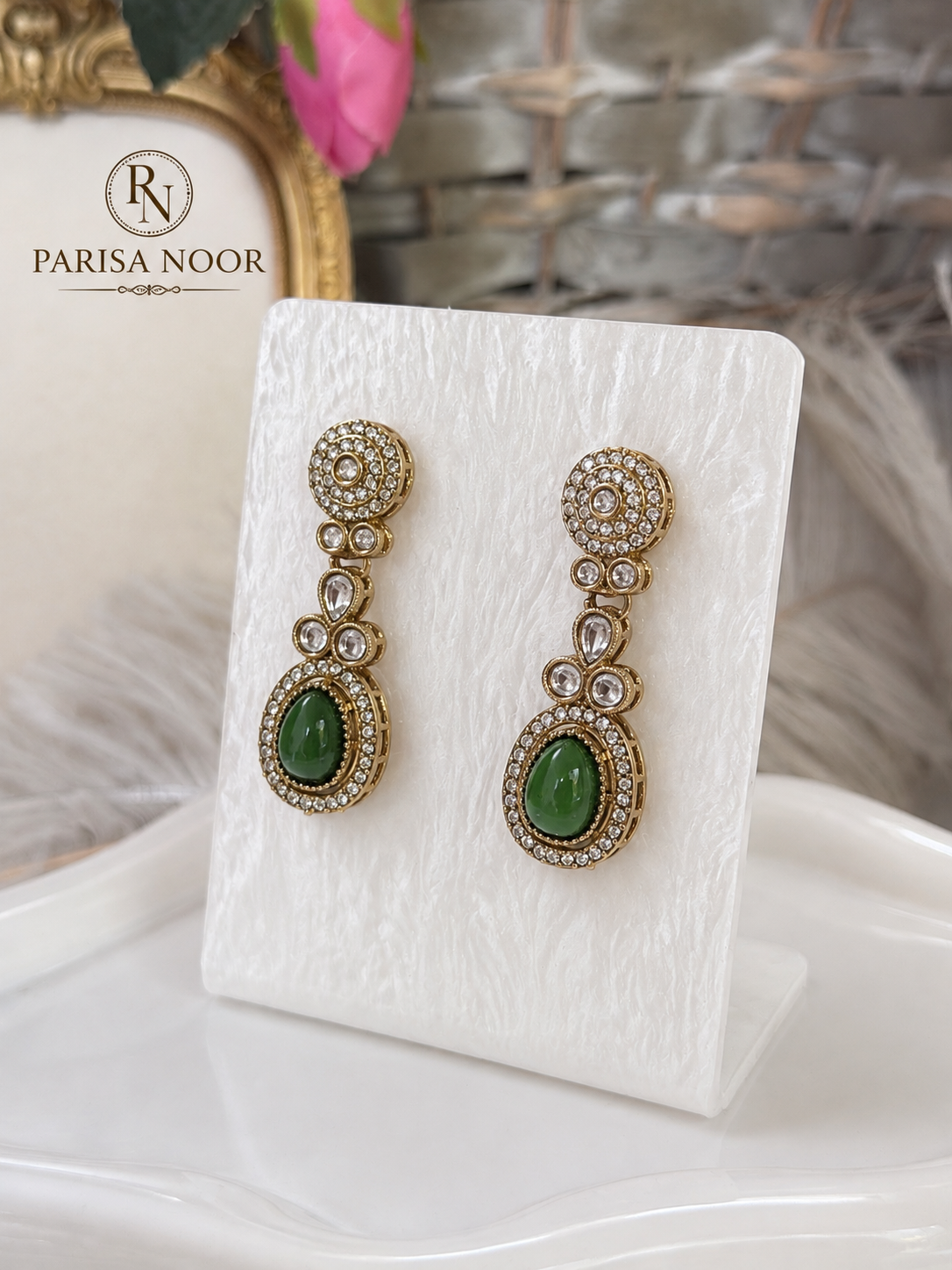 Ehsaas Polki Kundan Green Necklace Set