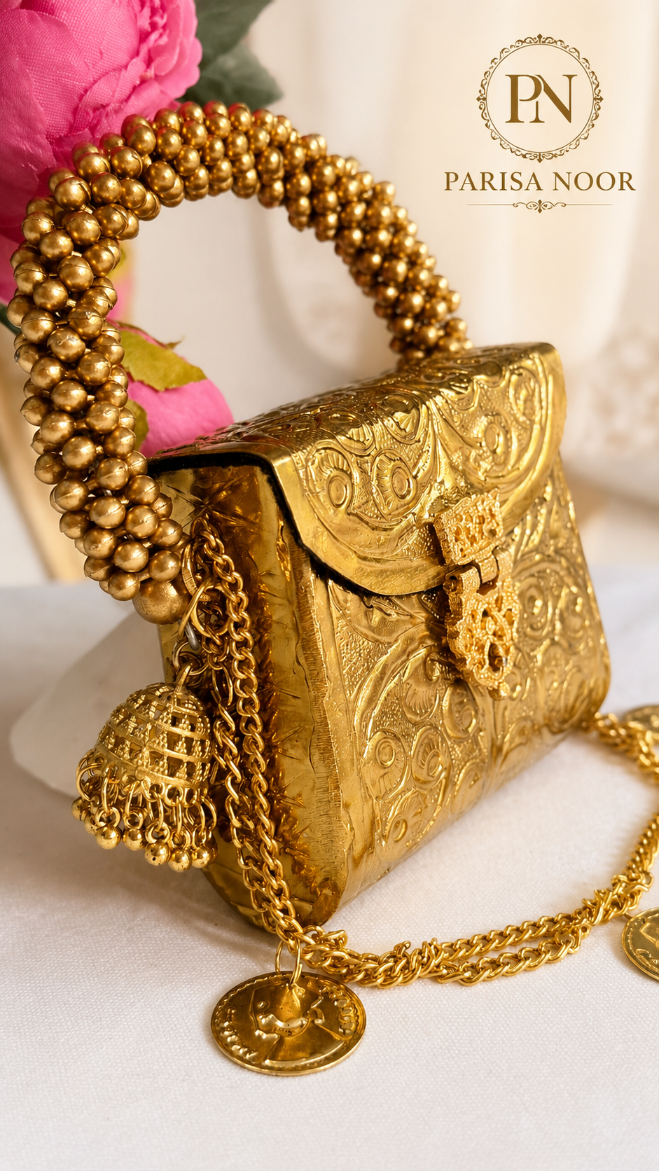 Rukhsana Brass Super Mini Clutch bag