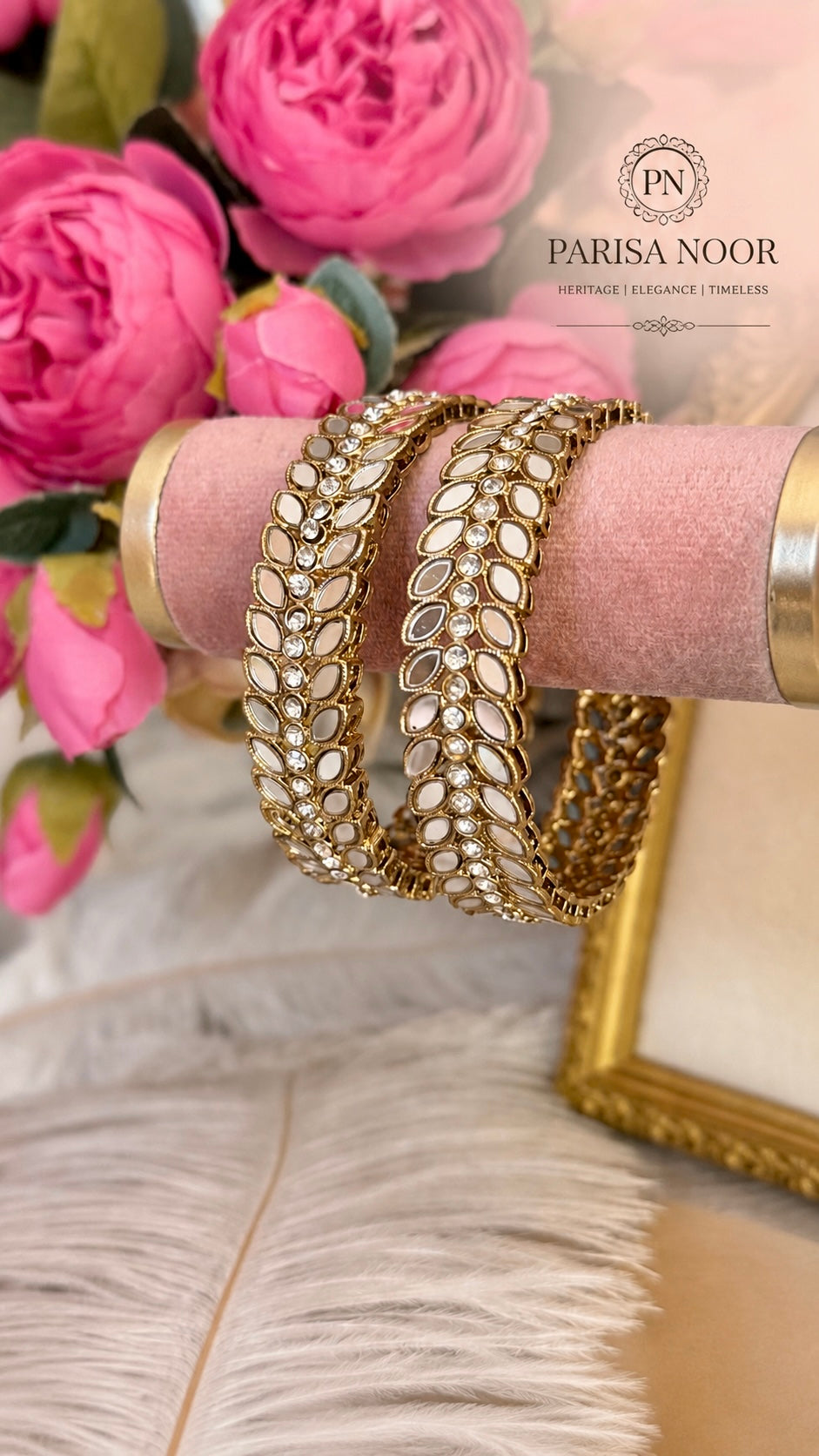 Navnoor Premium Mirror Bangle Pair