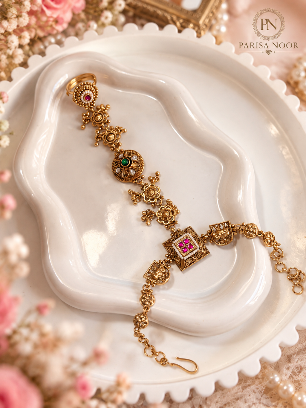 Heritage Kundan Ghungru Hand Harness
