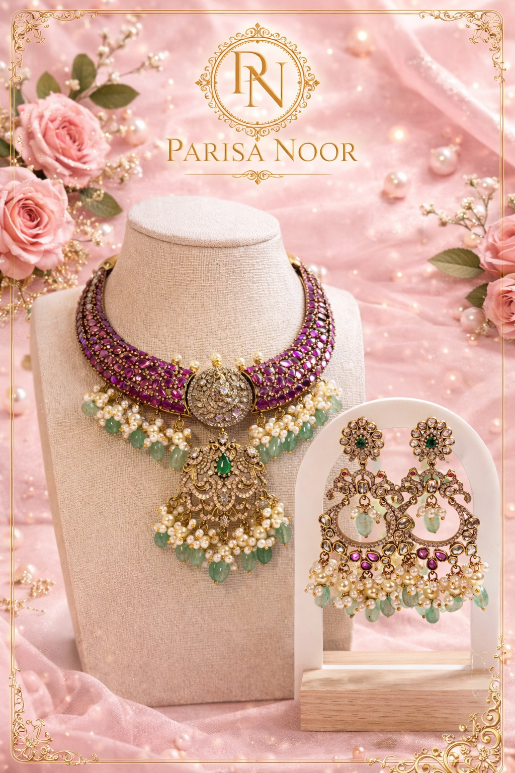 Keya Luxury Moissanite Victorian Hasli Necklace