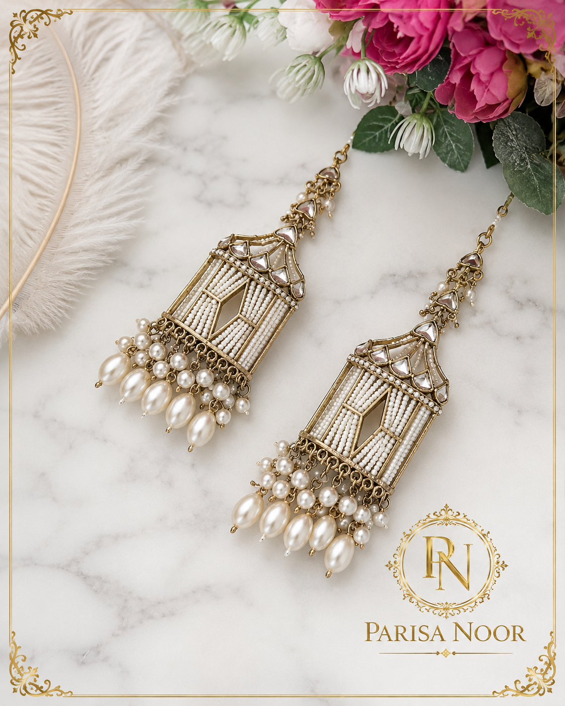 Nayara Designer Pearl Jhumki Earrings with Sahara