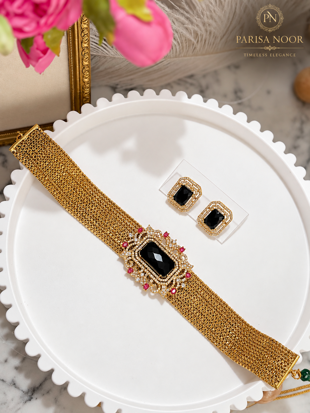 Nayzara Black Designer Choker Set