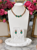 Liora Pink & Emerald Victorian AD Necklace Set