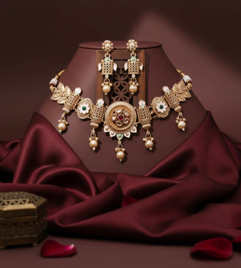 Meera Heritage Necklace Set with Earring