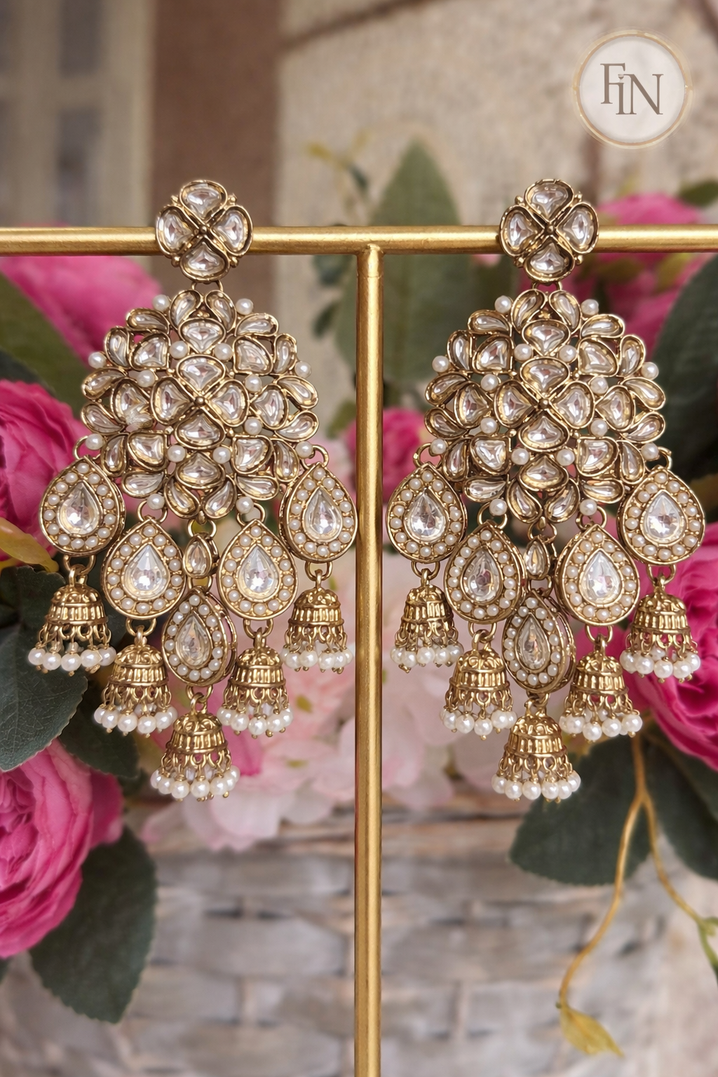 Ranjhana Kundan Jhumka Earrings