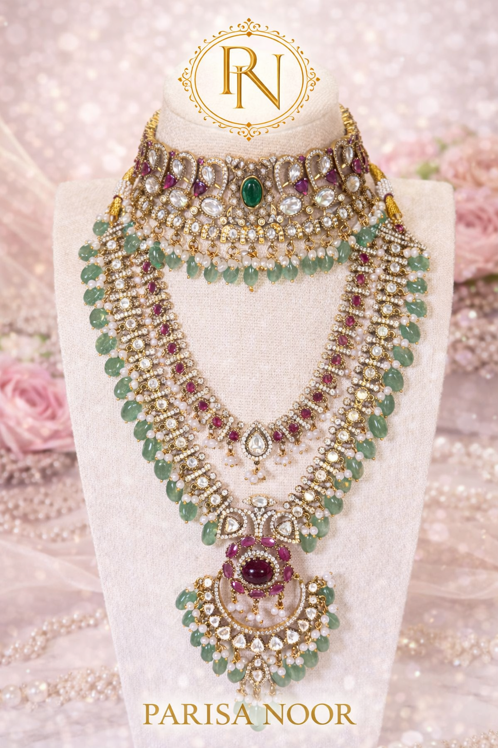 Nina Luxury two Layerd Victorian Premium Kundan Necklace