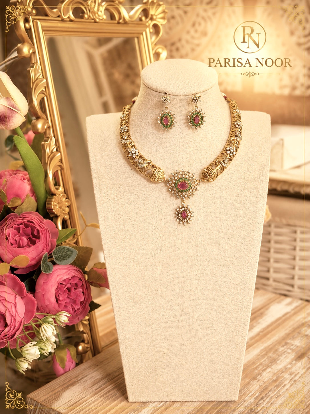 Faiza Luxury Hasli Necklace Set Victorian AD