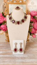 Rumena Garnet Polki Kundan Necklace Set