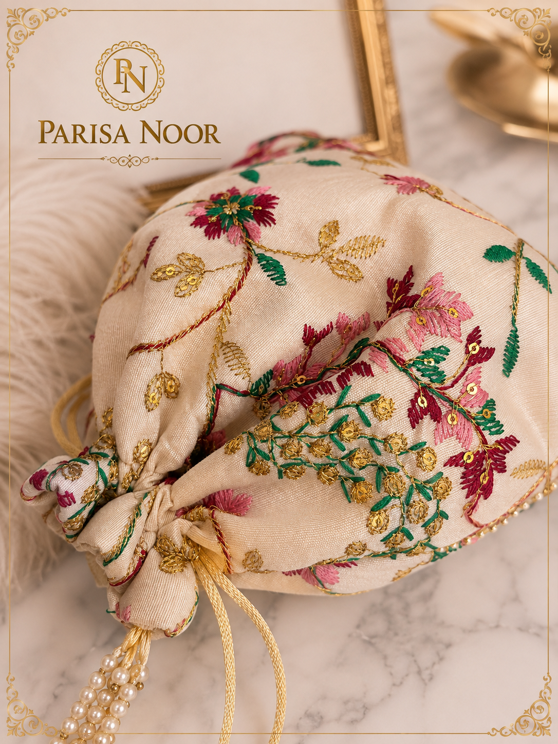 Etha Hand-Embroidered Batwa Potli Bag