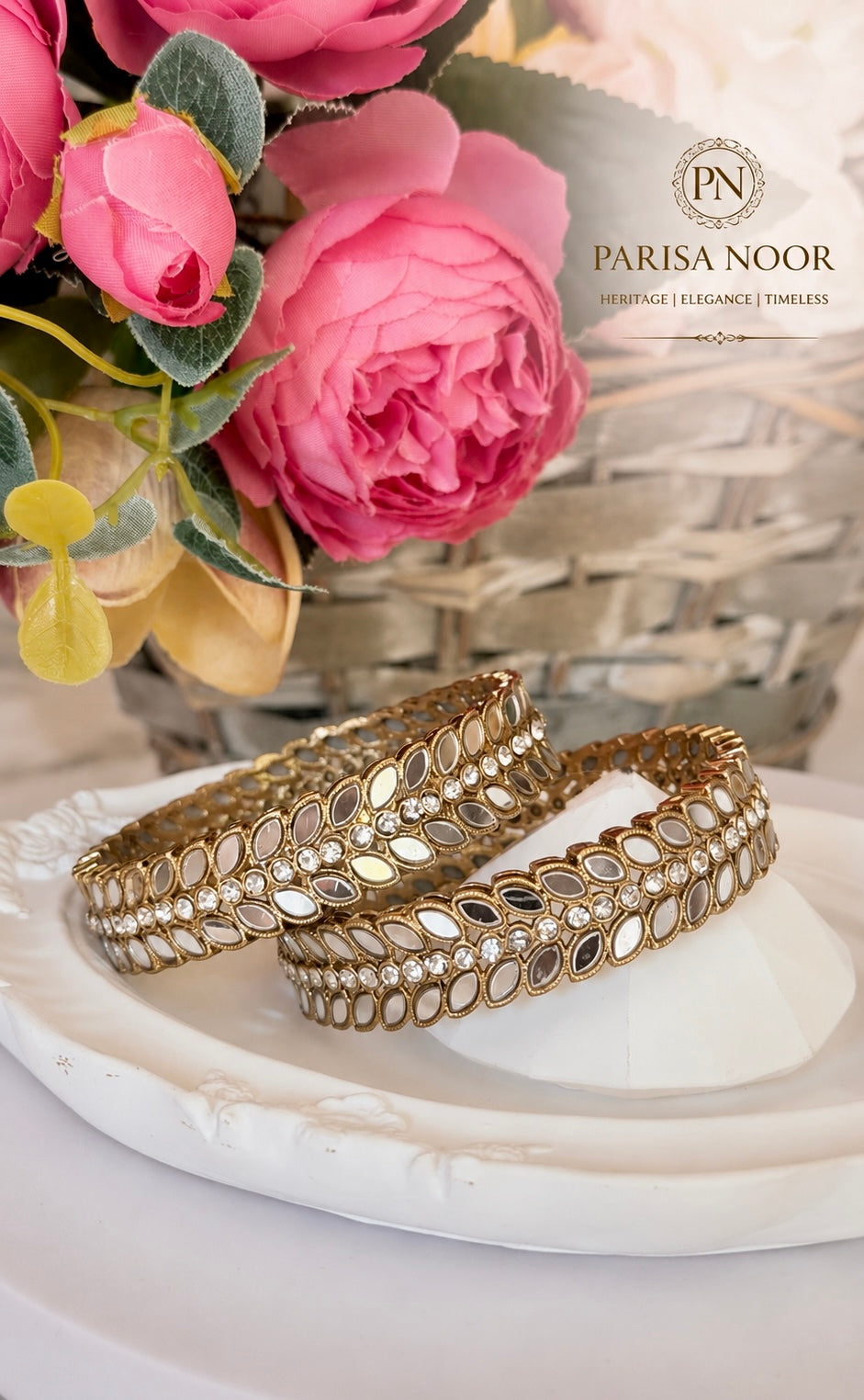 Navnoor Premium Mirror Bangle Pair