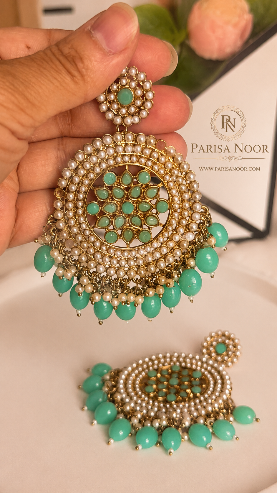 Zaria Pearl Chandbali Earrings – Clearance Sale