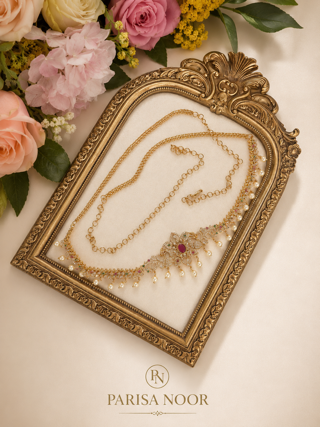 Nayantara Heritage Moissanite Waist Chain (Kamarbandh)