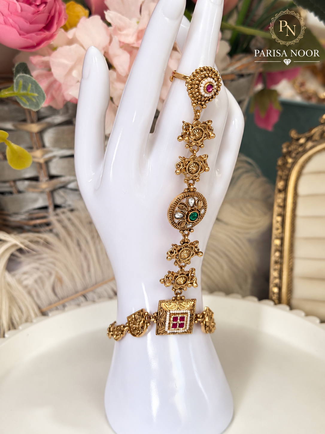 Heritage Kundan Ghungru Hand Harness