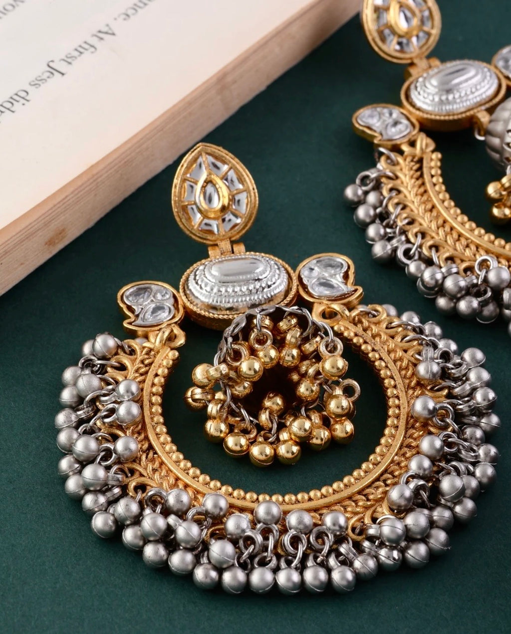 Helena Designer Chandbali Earring Brass
