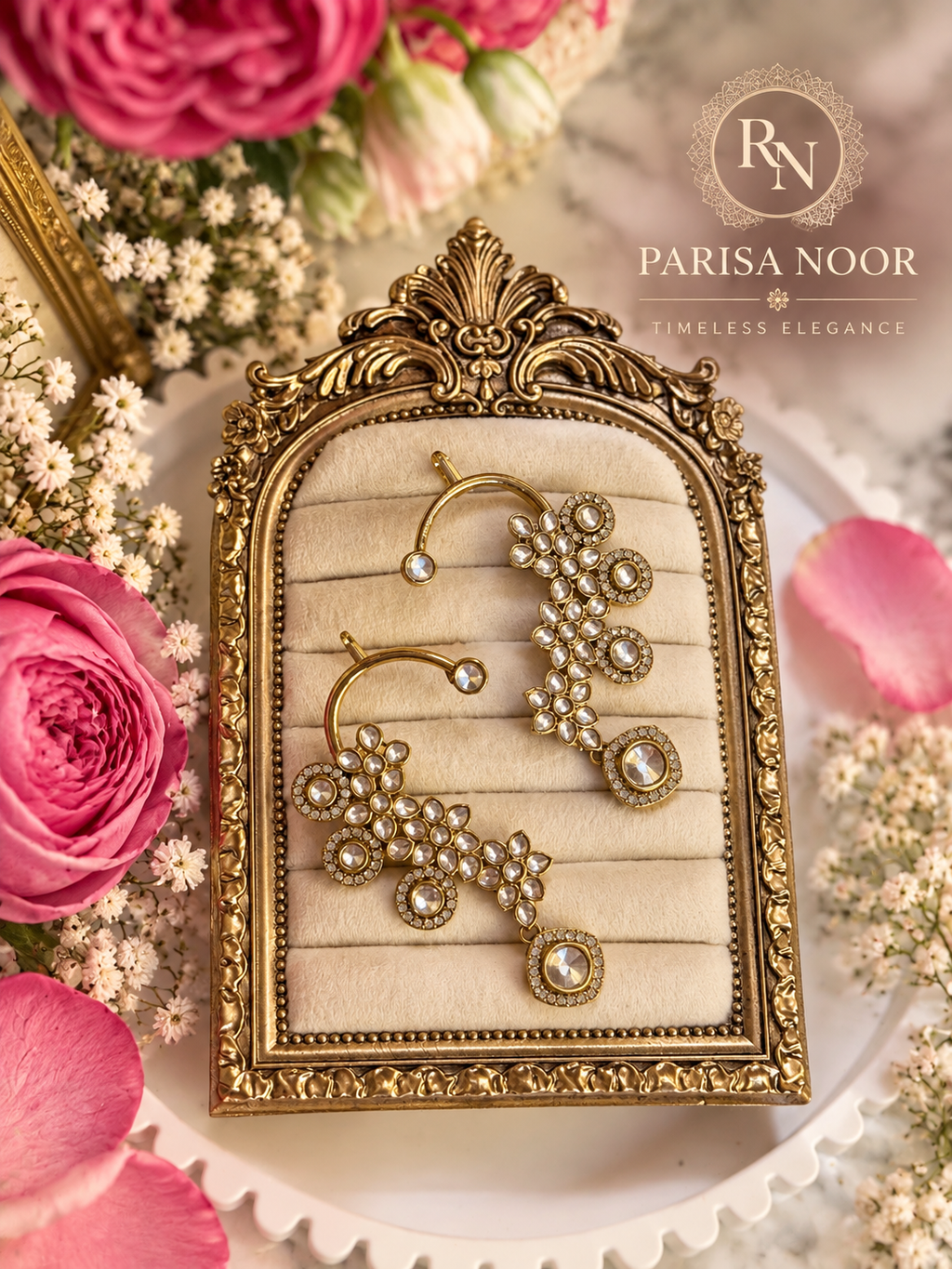 Aarvika Designer Kundan Ear Cuff Earrings