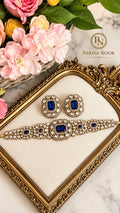 Nivedi Choker Necklace Set - Royal Blue