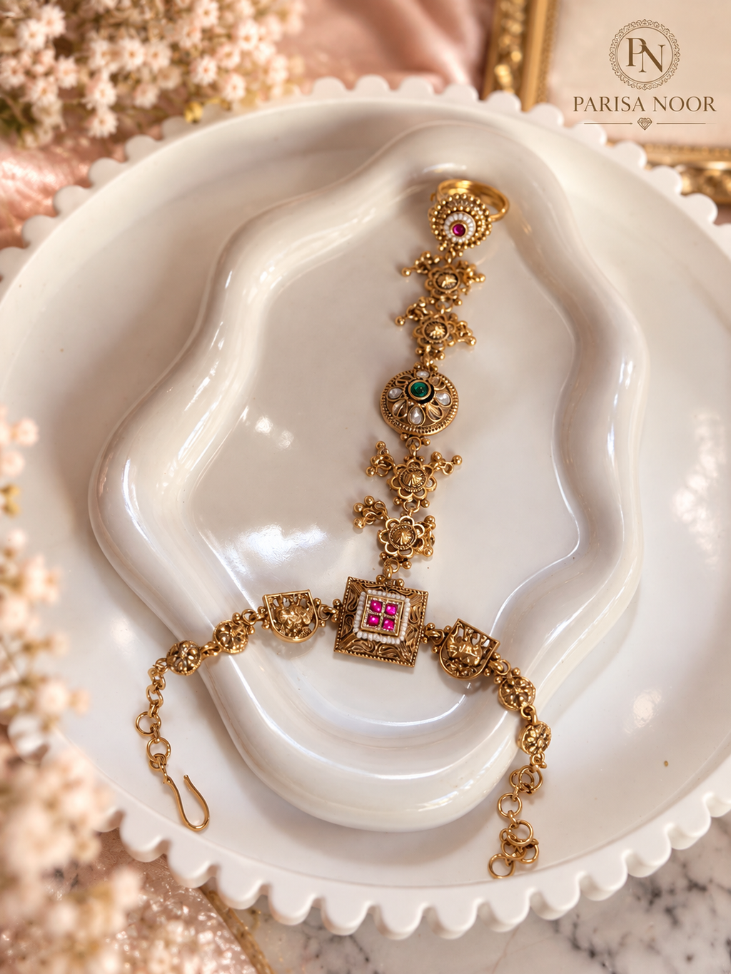 Heritage Kundan Ghungru Hand Harness