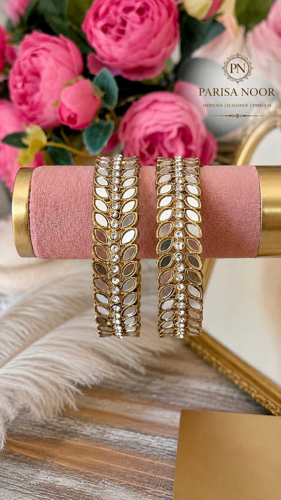 Navnoor Premium Mirror Bangle Pair