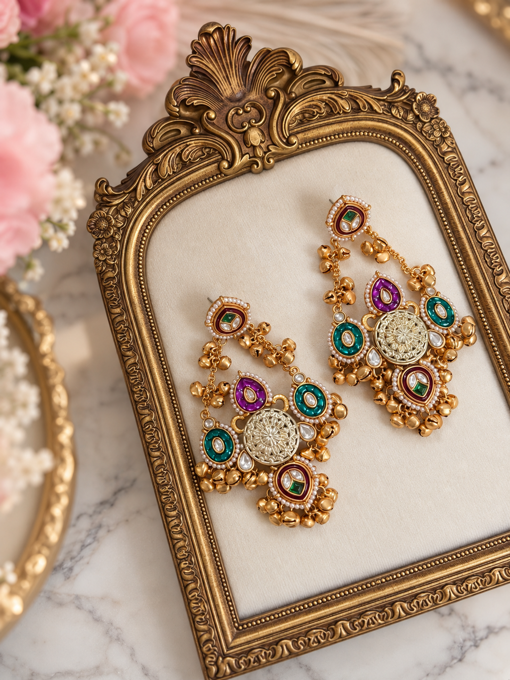 Tavisha Multicolour Kashmiri Ghungru Statement Earrings