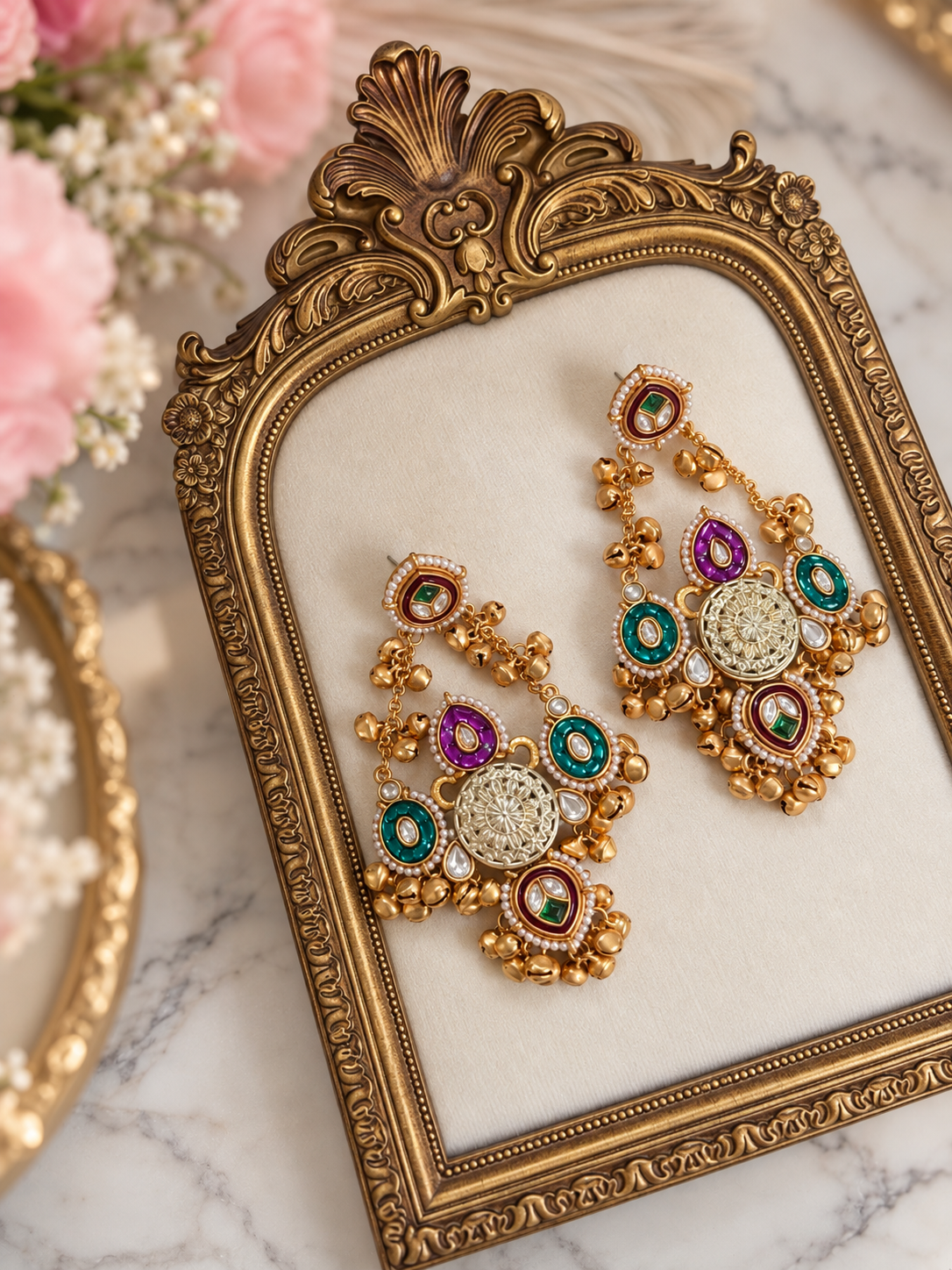 Tavisha Multicolour Kashmiri Ghungru Statement Earrings