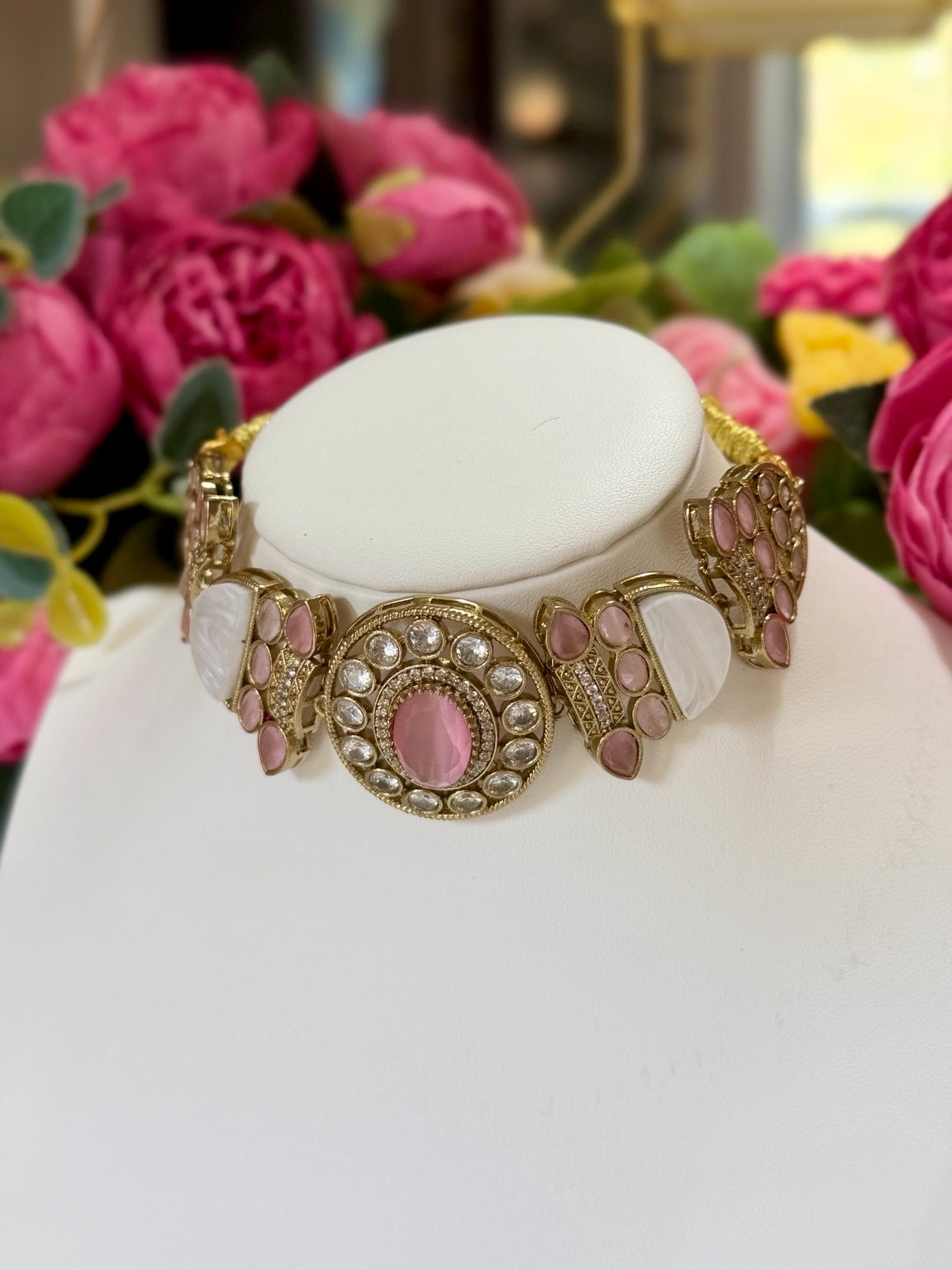 Rosalie Blush Pink Designer Choker Set