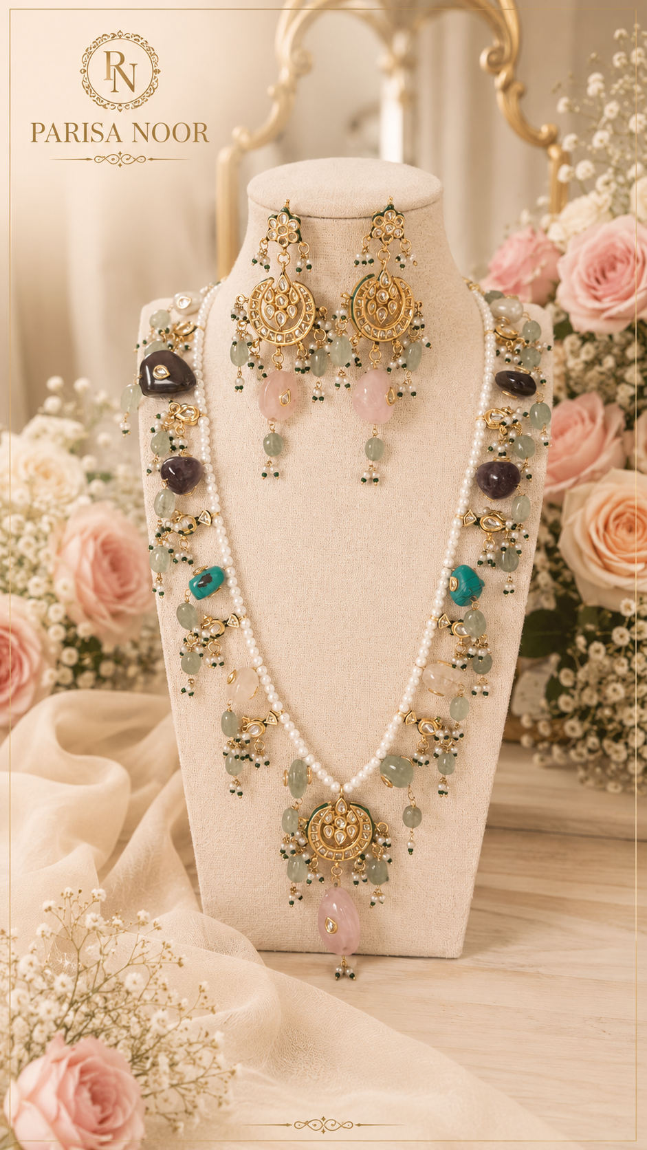 Noor-E-Basanti Designer Long Mala Set