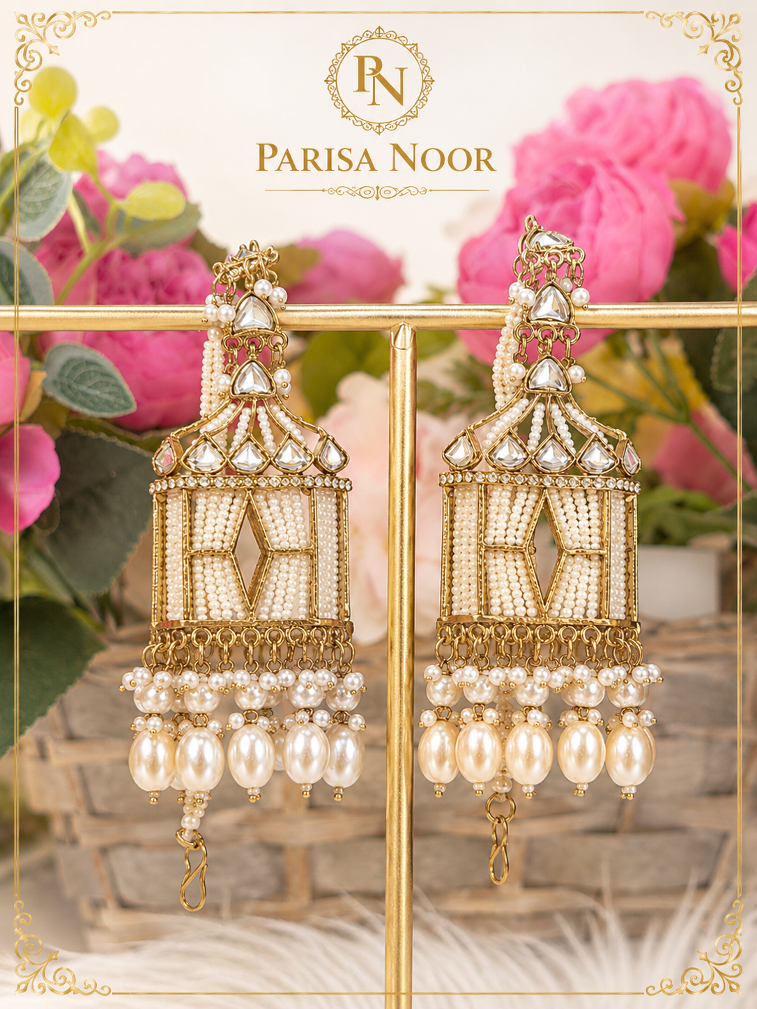 Nayara Designer Pearl Jhumki Earrings with Sahara