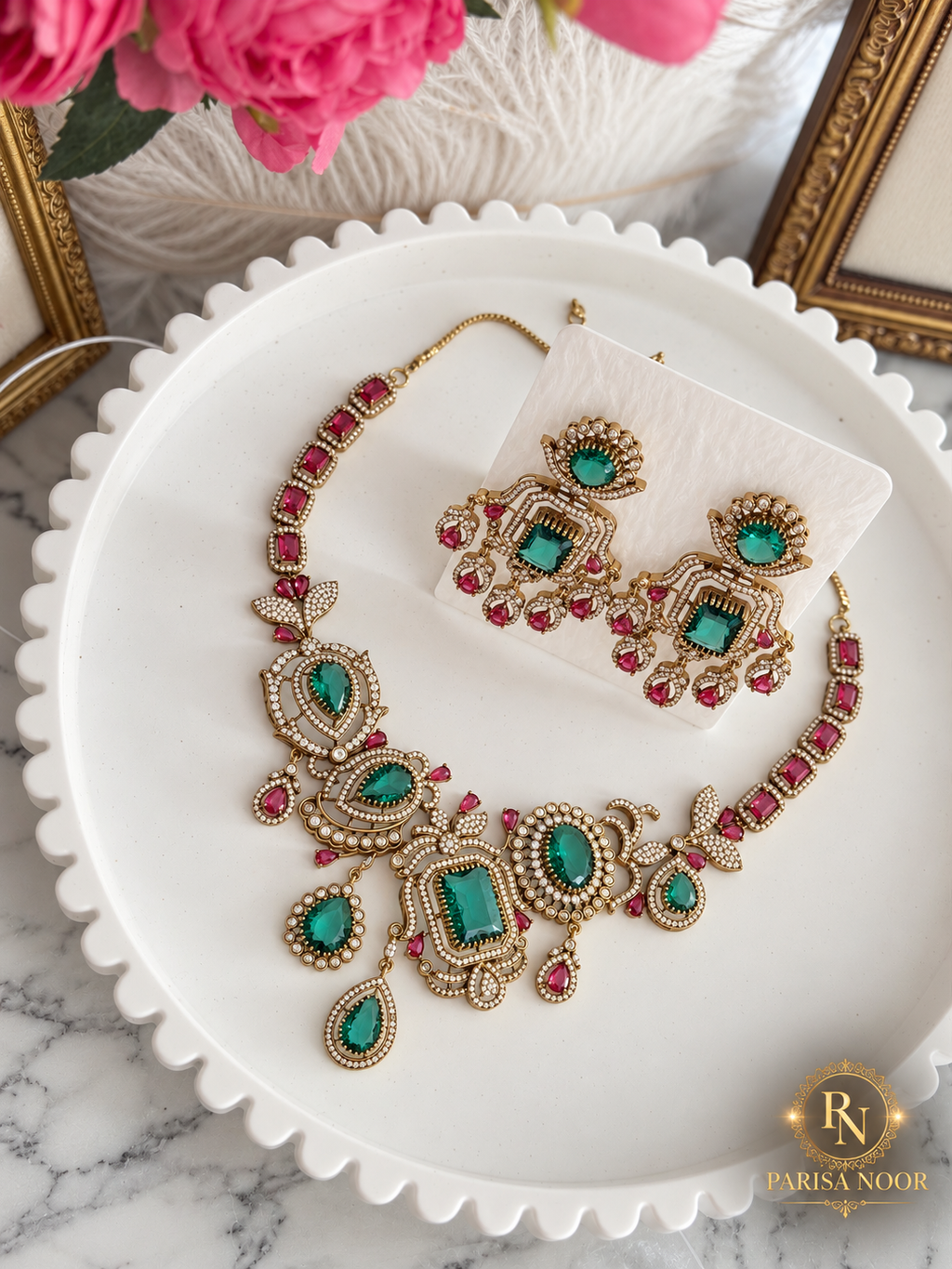 Zarviana Premium Victorian AD Designer Necklace Set