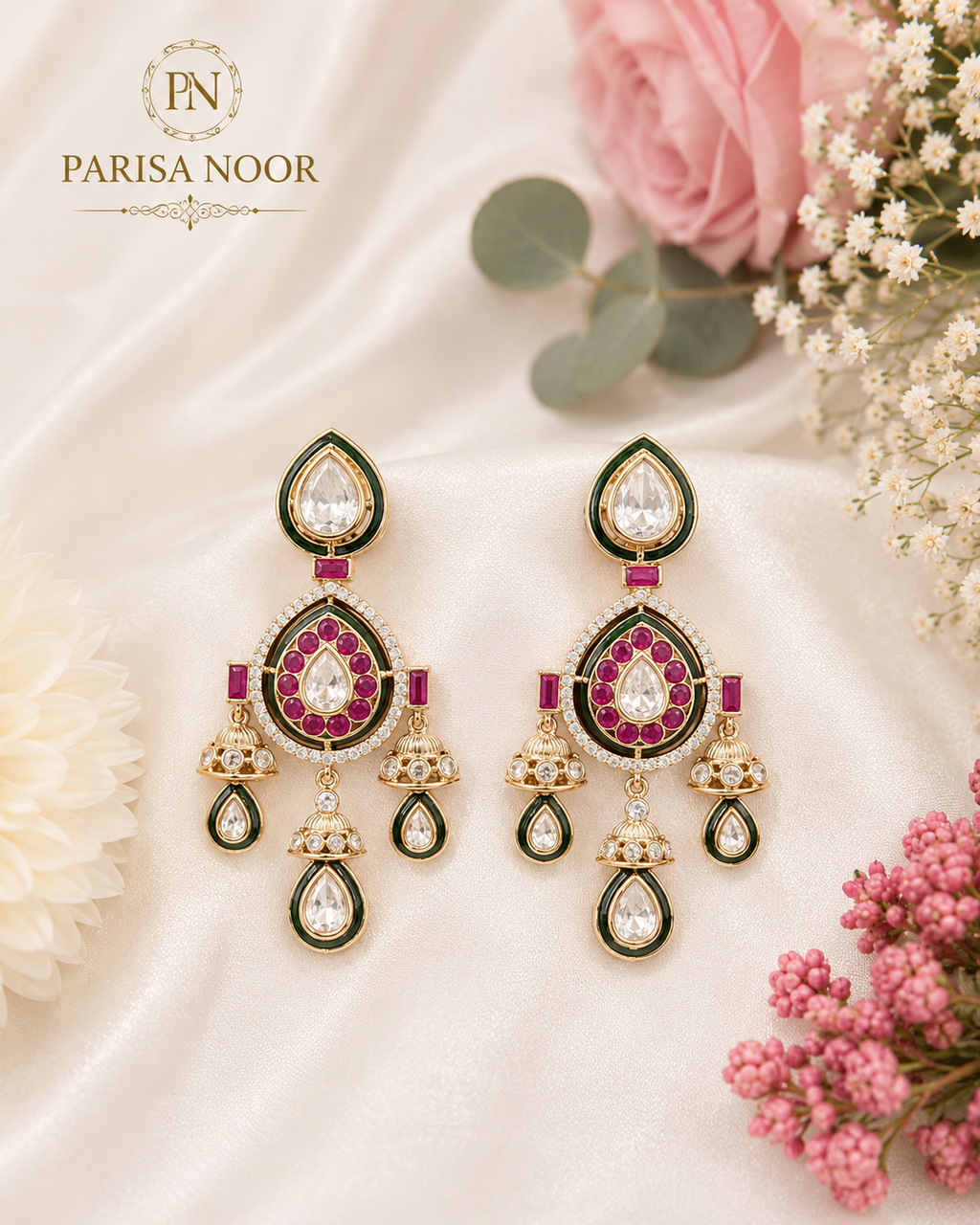 Nouriya Royale Moissanite Kundan Bridal Combo Set (Pre-Order)