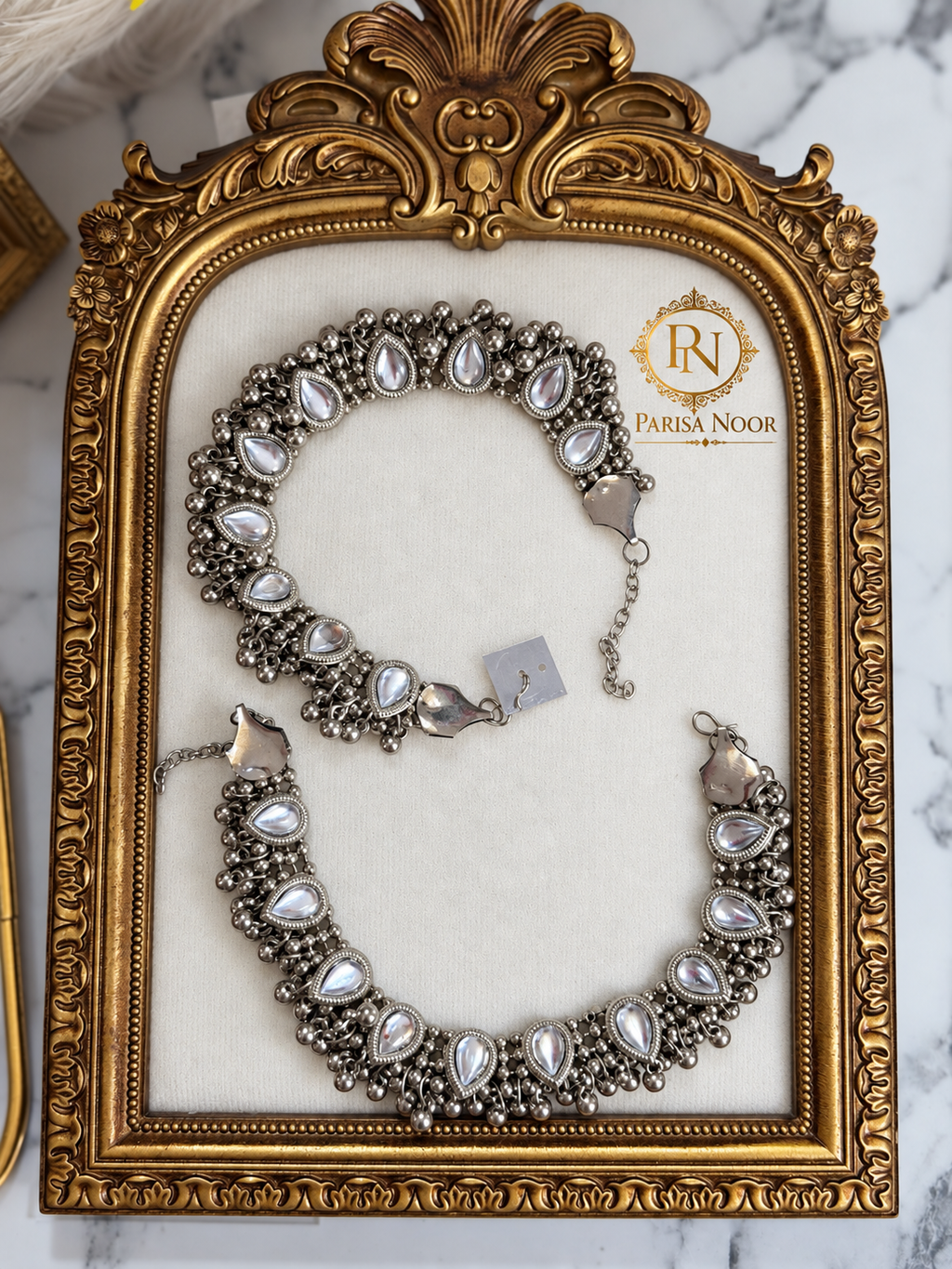 Iravati Silver Kundan Ghungroo Payal Pair