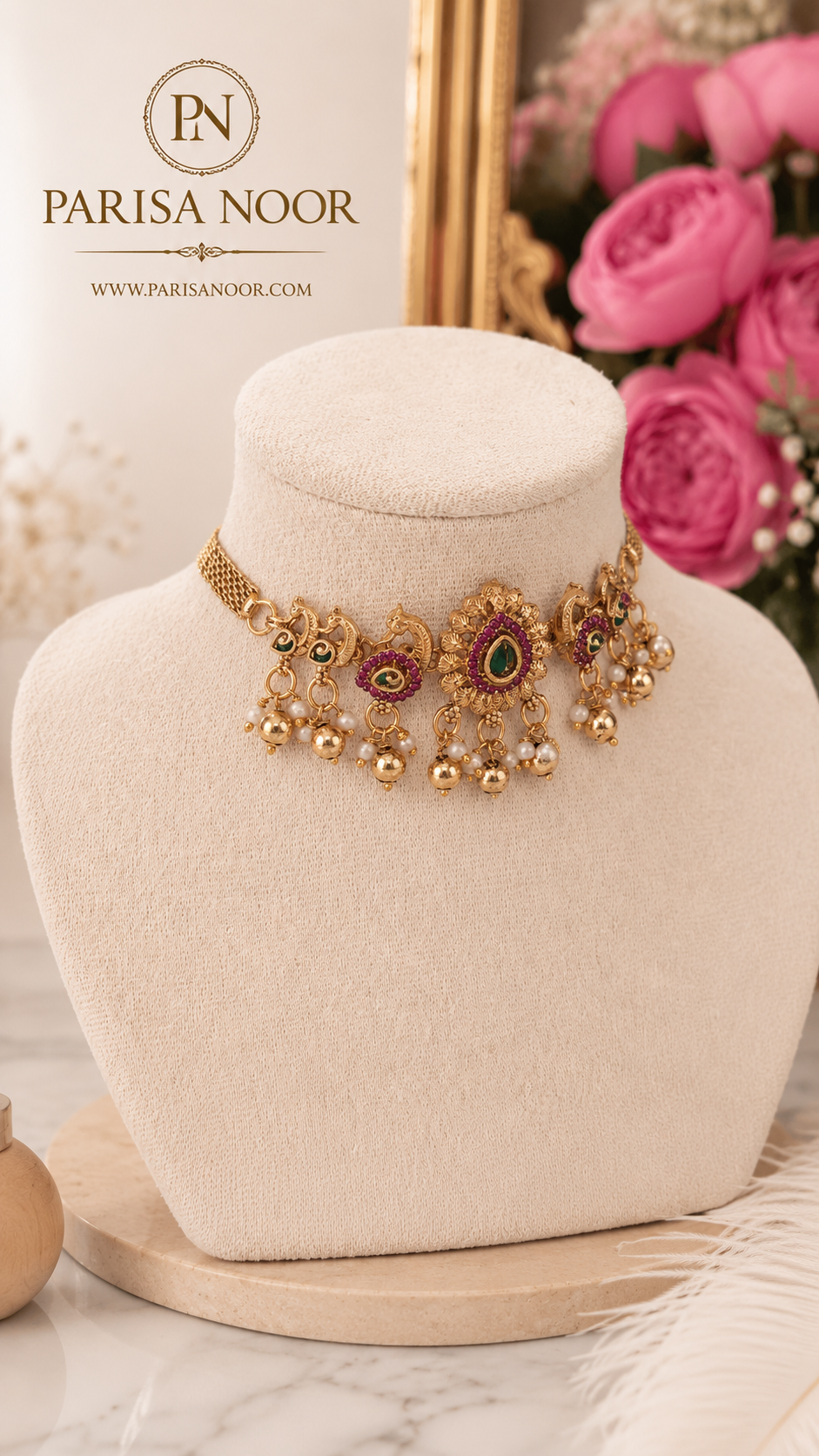 Jasmina Antique Pearl Necklace Set – Clearance Sale