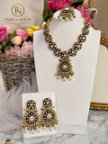 Vanya Meenakari Kundan Green Necklace Set