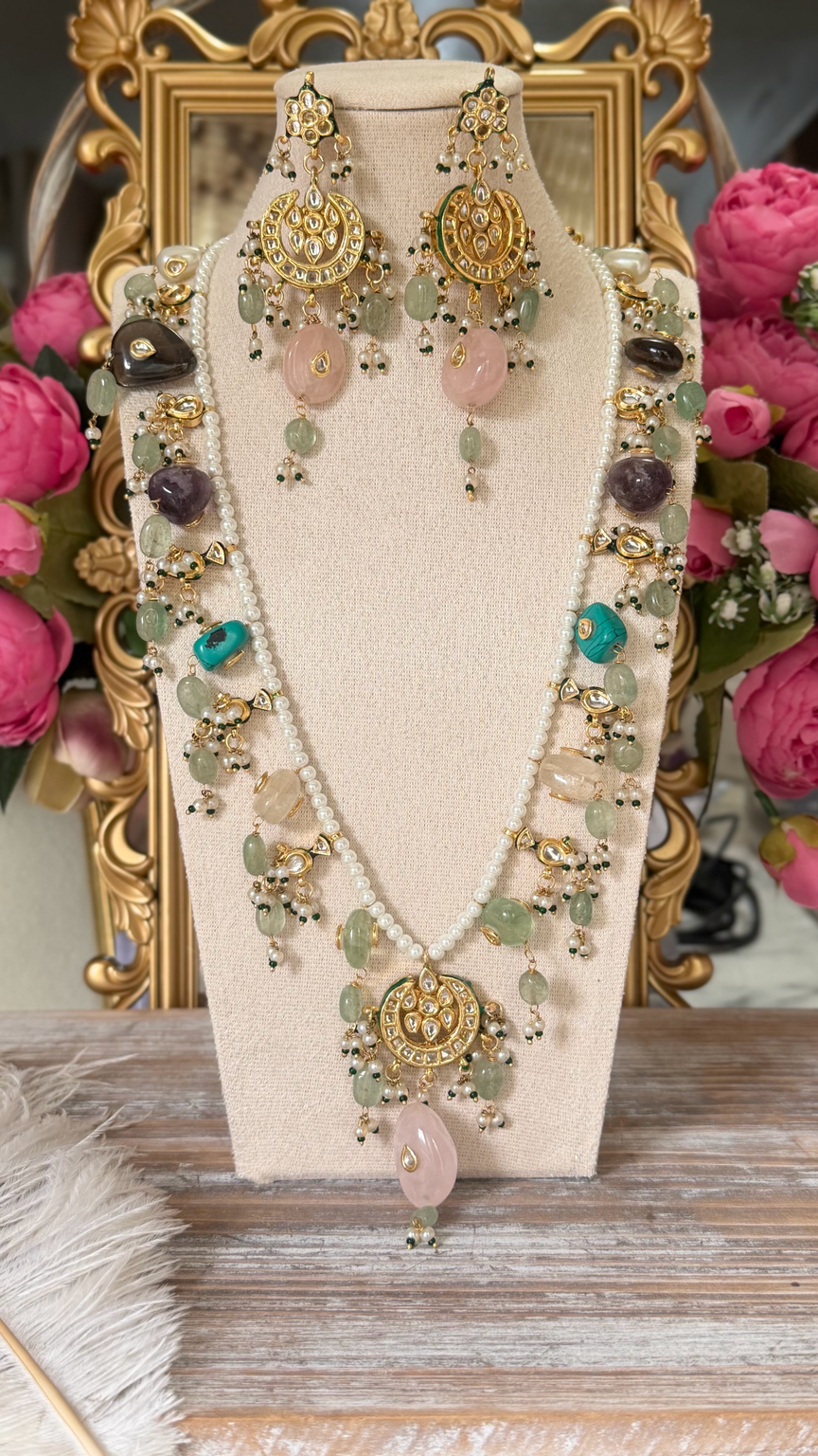 Noor-E-Basanti Designer Long Mala Set
